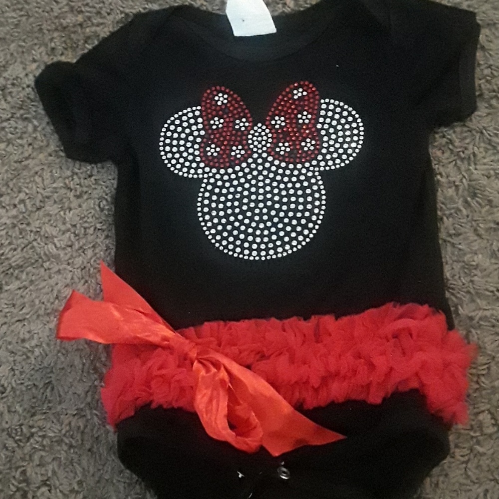 Baby girl minie onsie